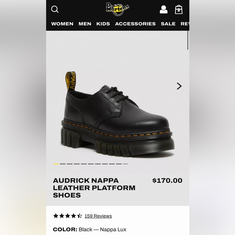 Dr marten black nappa leather platform oxfords size 10